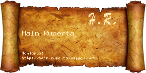 Hain Ruperta névjegykártya